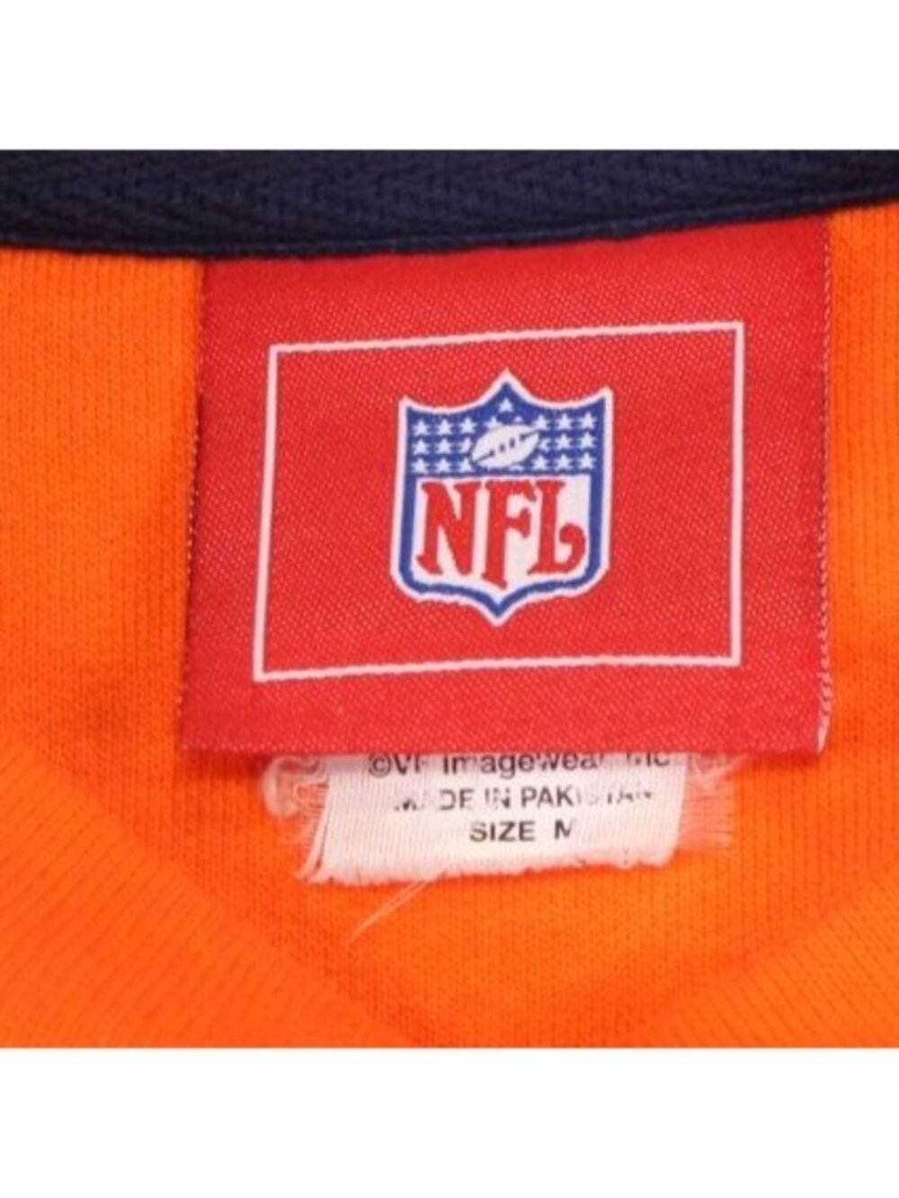 NFL Broncos Spell Out Horse Logo Orange Pull Over Sweatshirt Medium - Picture 4 of 7